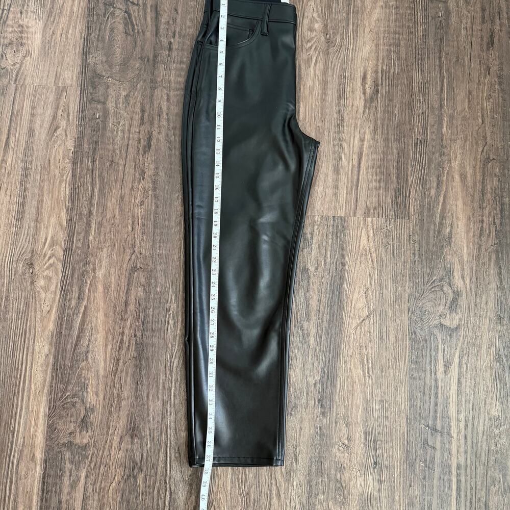 Abercrombie & Fitch Ankle Straight High Rise Vegan Leather Pants in Black 6/28 - Picture 12 of 15